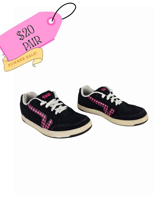 Vans Shoes - Vans Women's Black & Pink Checkerboard Low-Top Sneakers